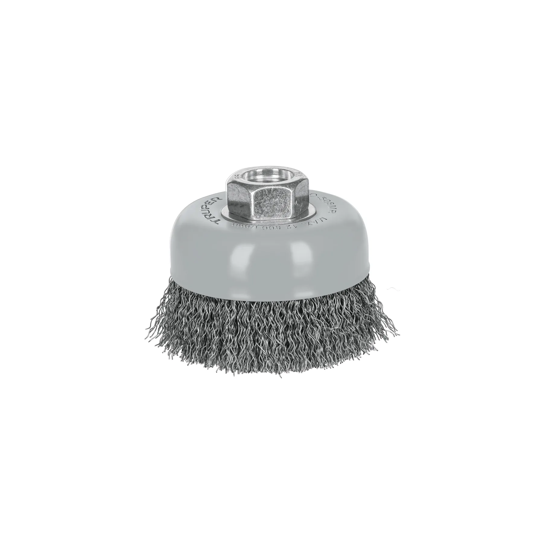 Carda copa 3" alambre ondulado fino, Multi-rosca, TRUPER