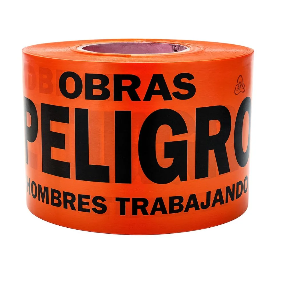 Cinta de Señalización Steelpro Roja «Obras Peligro»