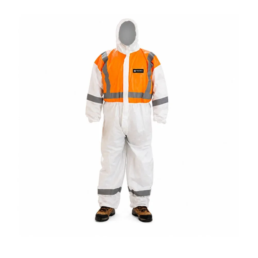 Traje Desechable Tecseg TSG15 BC Alta Visibilidad Naranja Tipo 5/6 55 g/m²