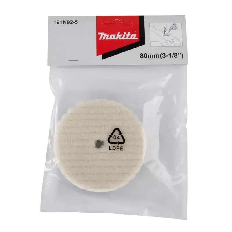 Almohadilla de Pulido Makita 3" de Lana Corta con Velcro