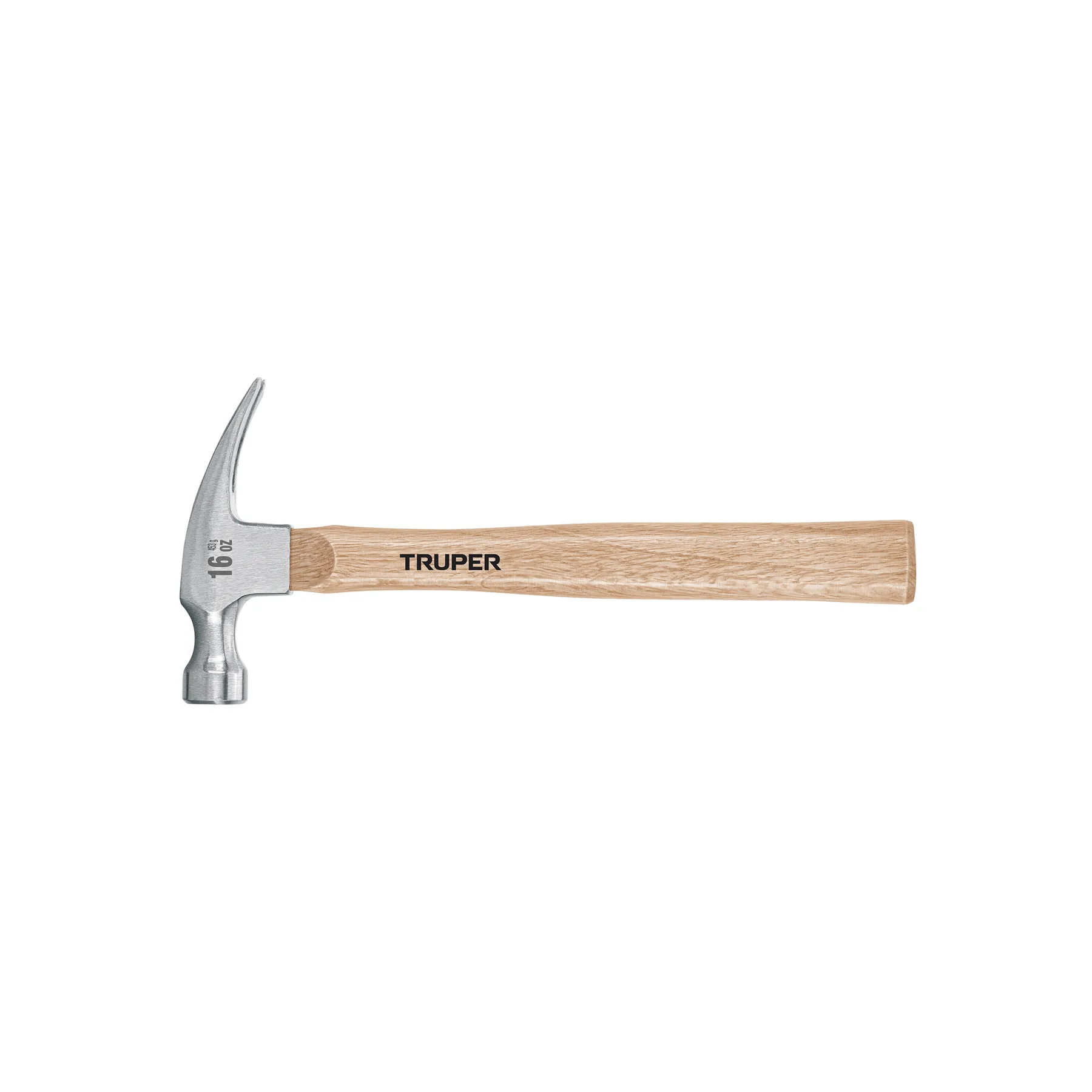 Martillo pulido, 16 oz, uña recta, mango de madera, TRUPER