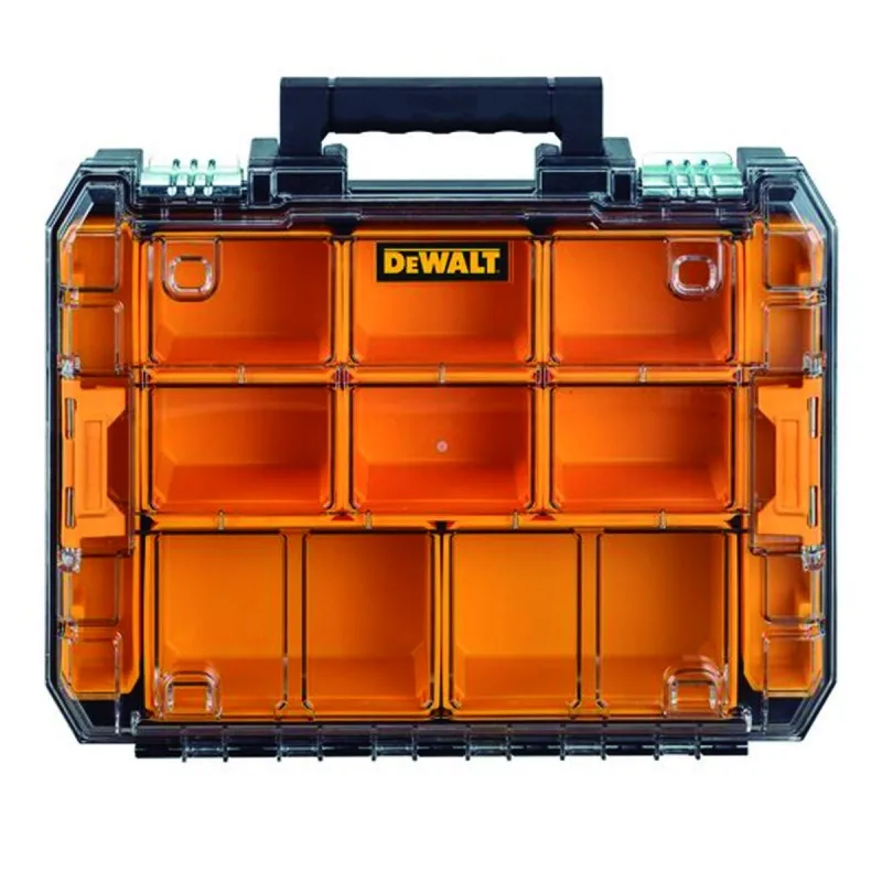 Organizador de herramientas DeWalt DWST17805 TSTAK con tapa transparente y 7 compartimentos