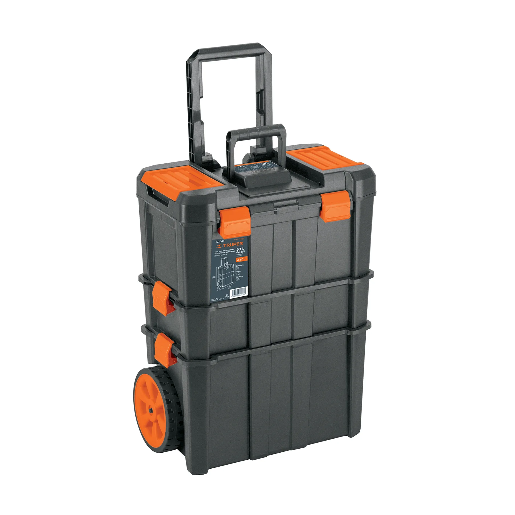 Caja para herramienta, 19"x25" con ruedas, 3 en 1 desmontable, Truper