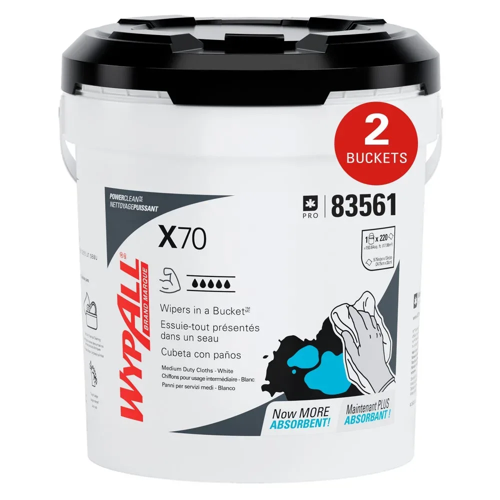 WypAll® PowerClean™ X70 Paño de Limpieza Industrial 220 Hojas 83561