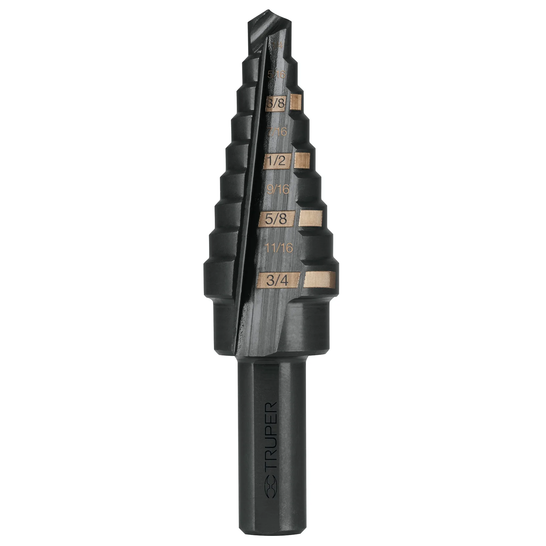 Broca escalonada 1/4 a 3/4" de 9 escalones HSS TRUPER 12123