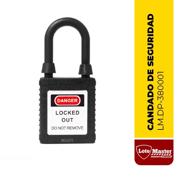 Candado a prueba de polvo de seguridad, 1 1/2", color negro