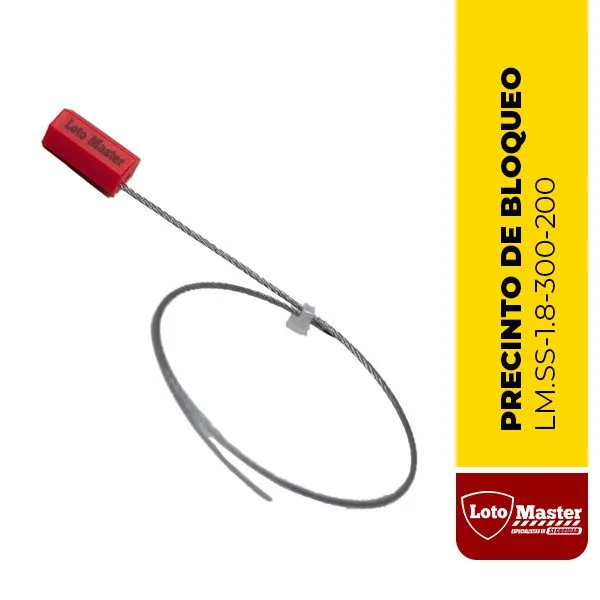 Precinto con bloqueo de seguridad con cable de acero inoxidable