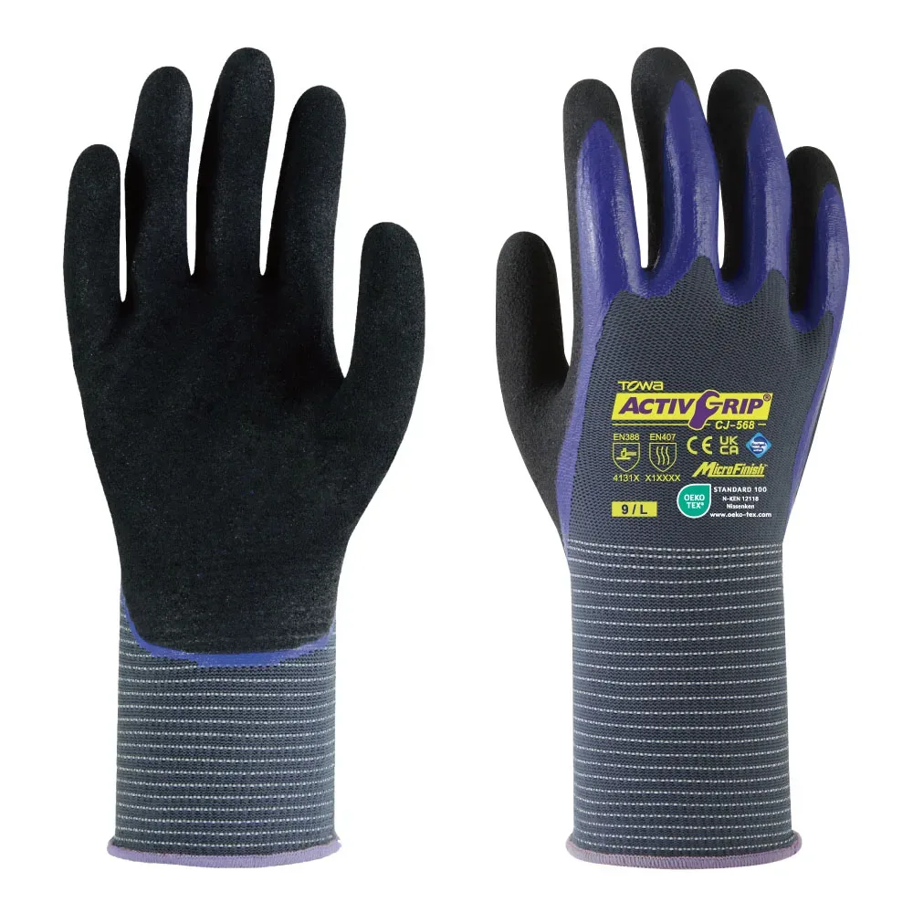 Guante de Trabajo Towa ActivGrip CJ-568 Dedos Recubiertos Antiaceite