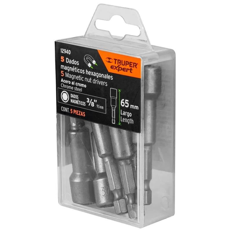 Set de Dados Hexagonales Truper 5 Pzs 1/4" Hex 3/8" 12940