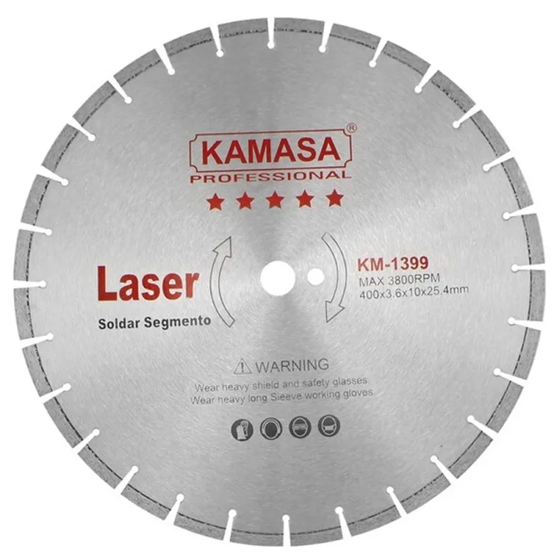 Disco Diamantado Segmentado 16″ (400 mm) P/Concreto Kamasa KM1399