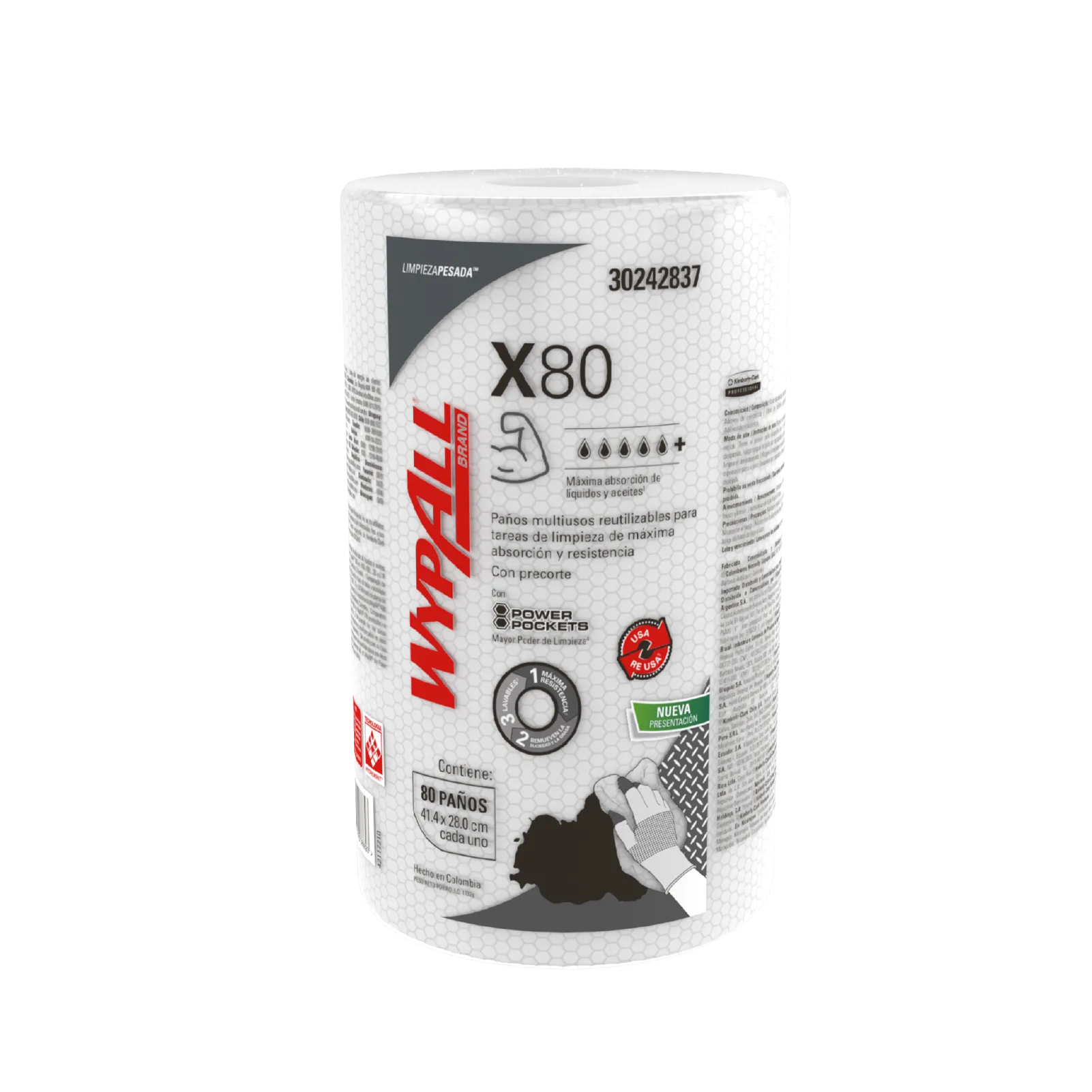 WypAll X80 Paño de Limpieza Rollo Regular con Power Pockets