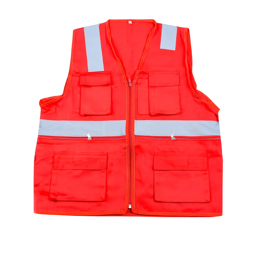 Chaleco Drill Rojo con Cinta
