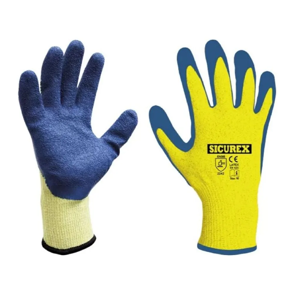 Guante Sicurex Tejido Recubierto Palma Latex Azul