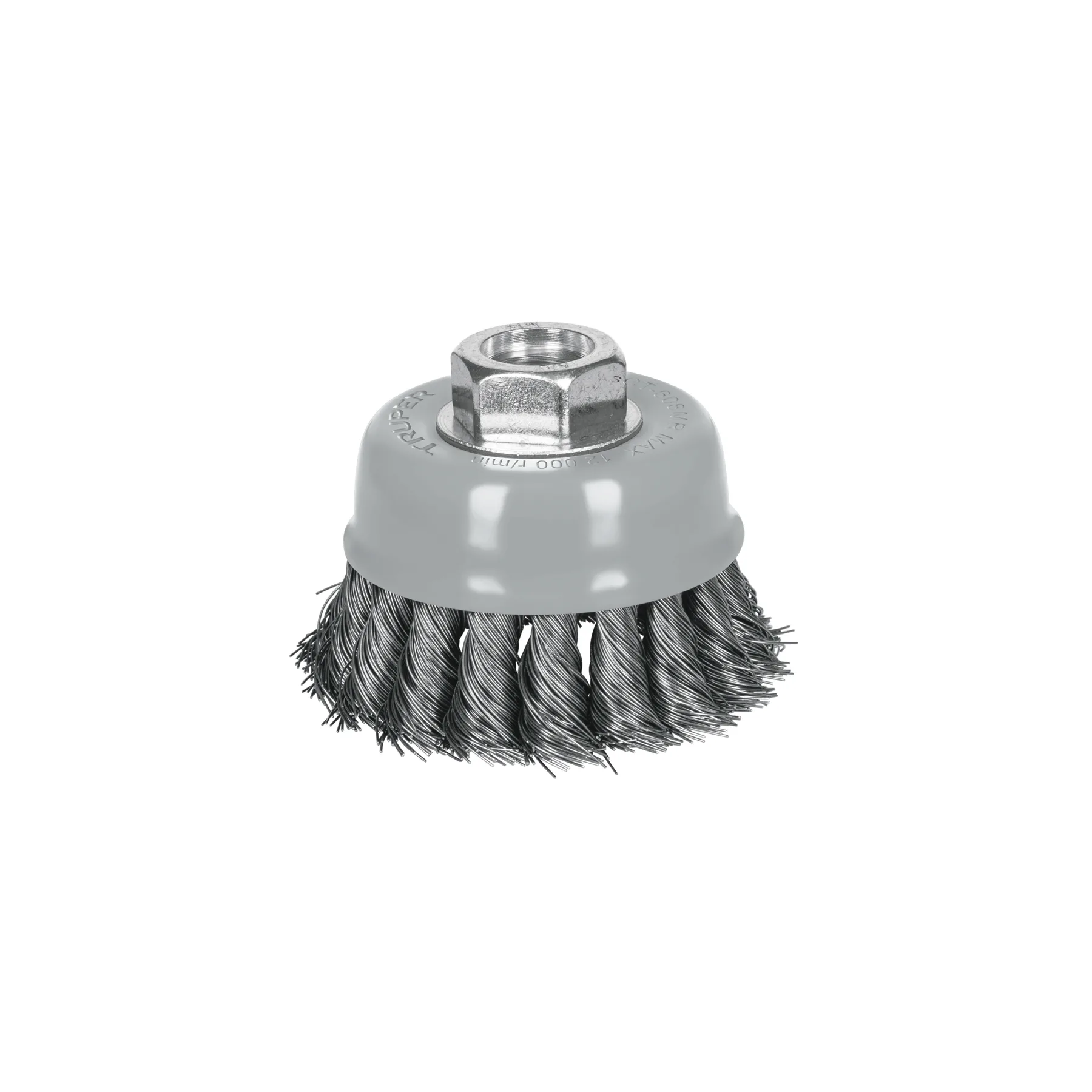 Carda copa 3" alambre trenzado fino, Multi-rosca, TRUPER