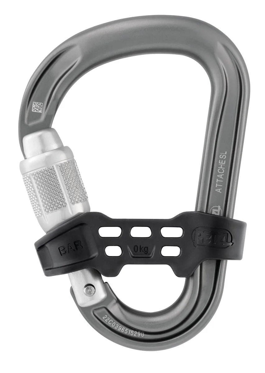 Mosquetón Petzl ATTACHE BAR con Seguro de Rosca y Barra Direccional