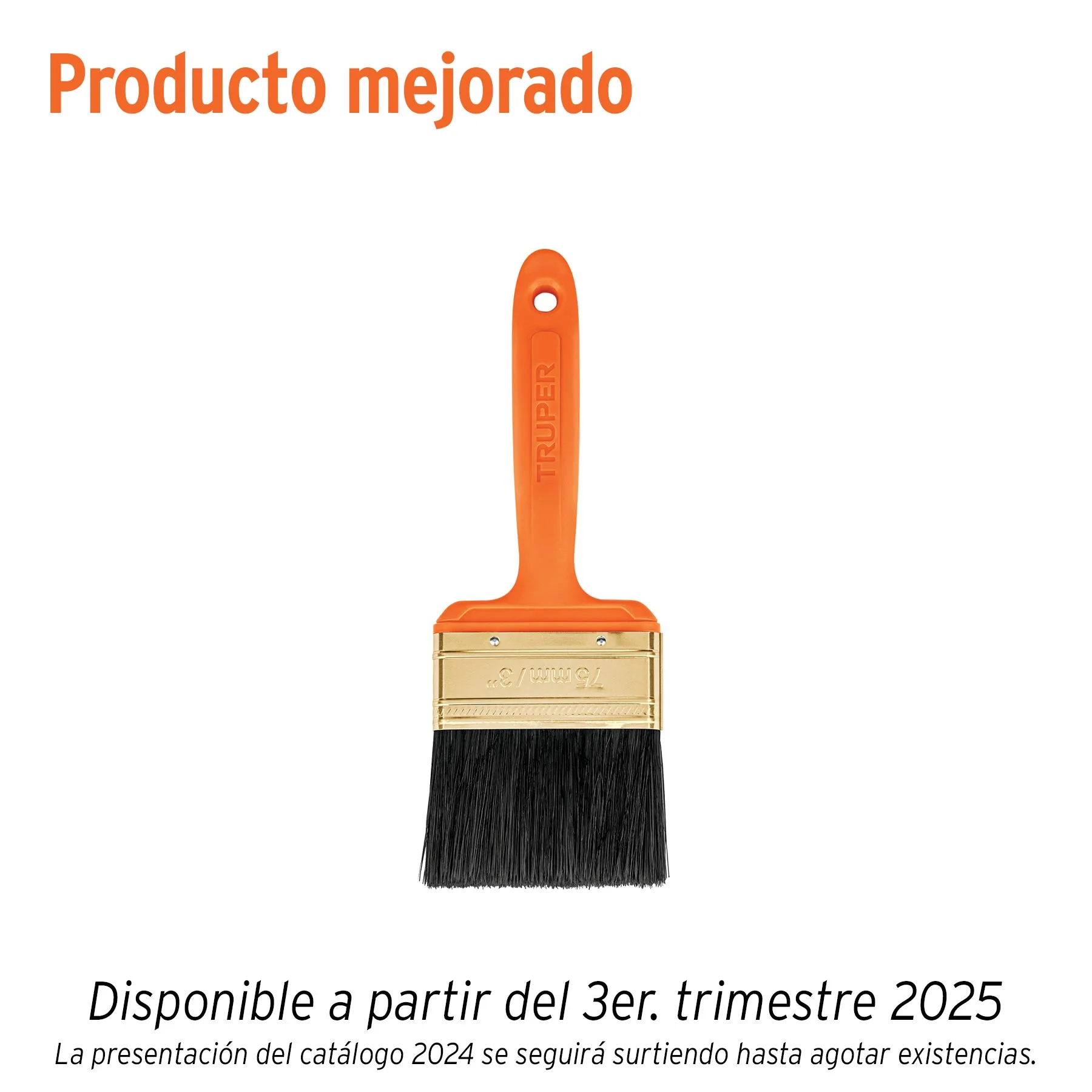 Brocha profesional de 3" con mango de plástico, TRUPER