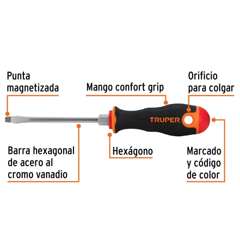 Desarmador Plano Truper 3/16" x 4" · foto 2