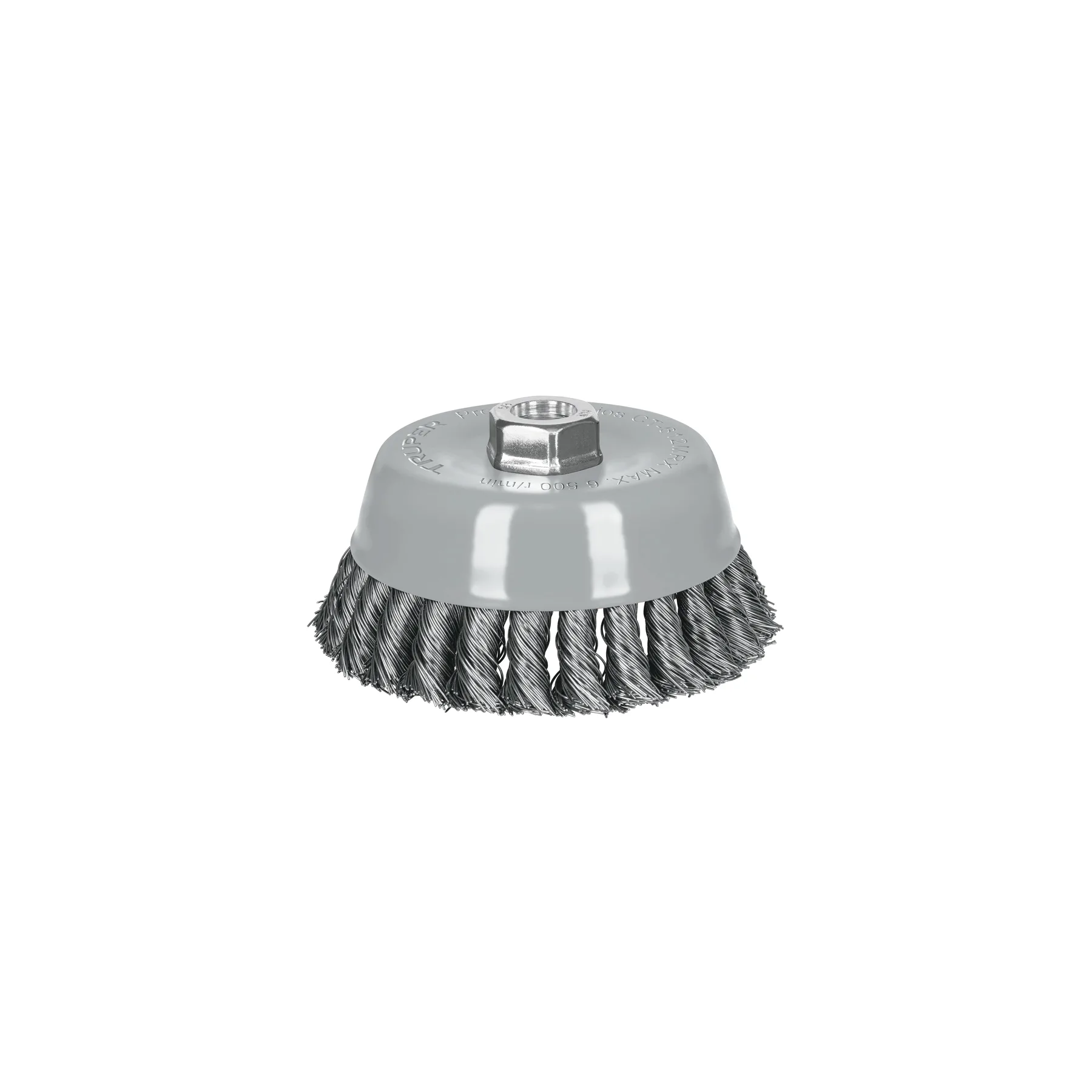 Carda copa 5" alambre trenzado grueso, Multi-rosca, TRUPER