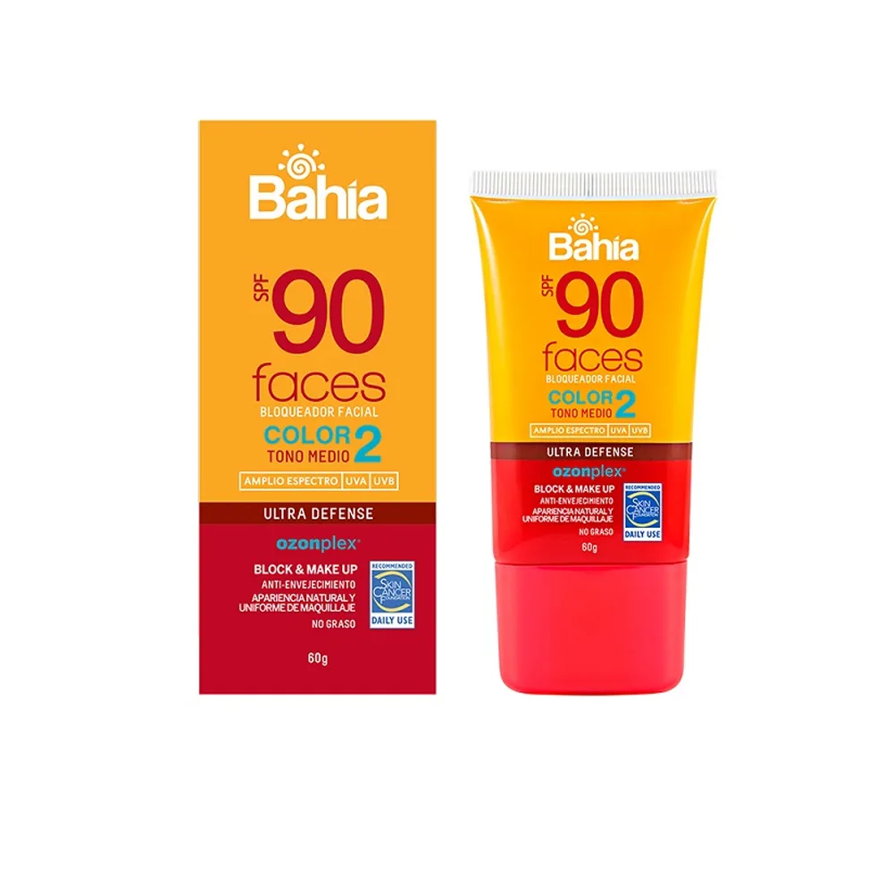 Bloqueador Bahia Spf90 Color 2 X 60G Faces
