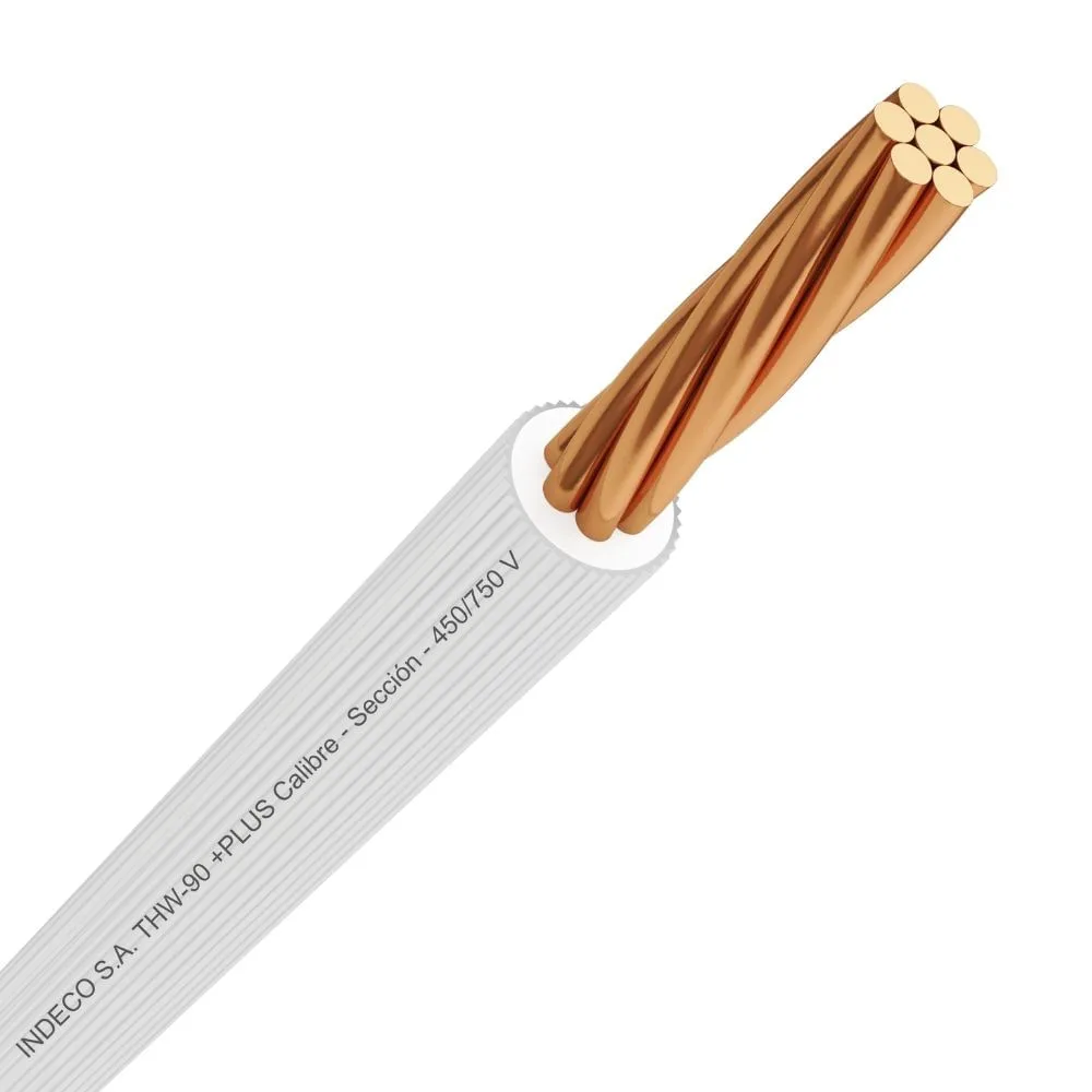 Cable eléctrico de cobre 12 AWG 90 grados INDECO THW-90 Plus