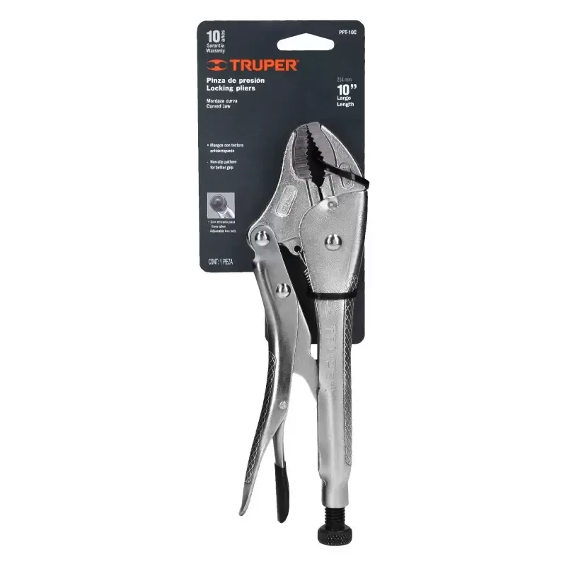 Alicate de Presión Truper 17423 Punta Curva 10"