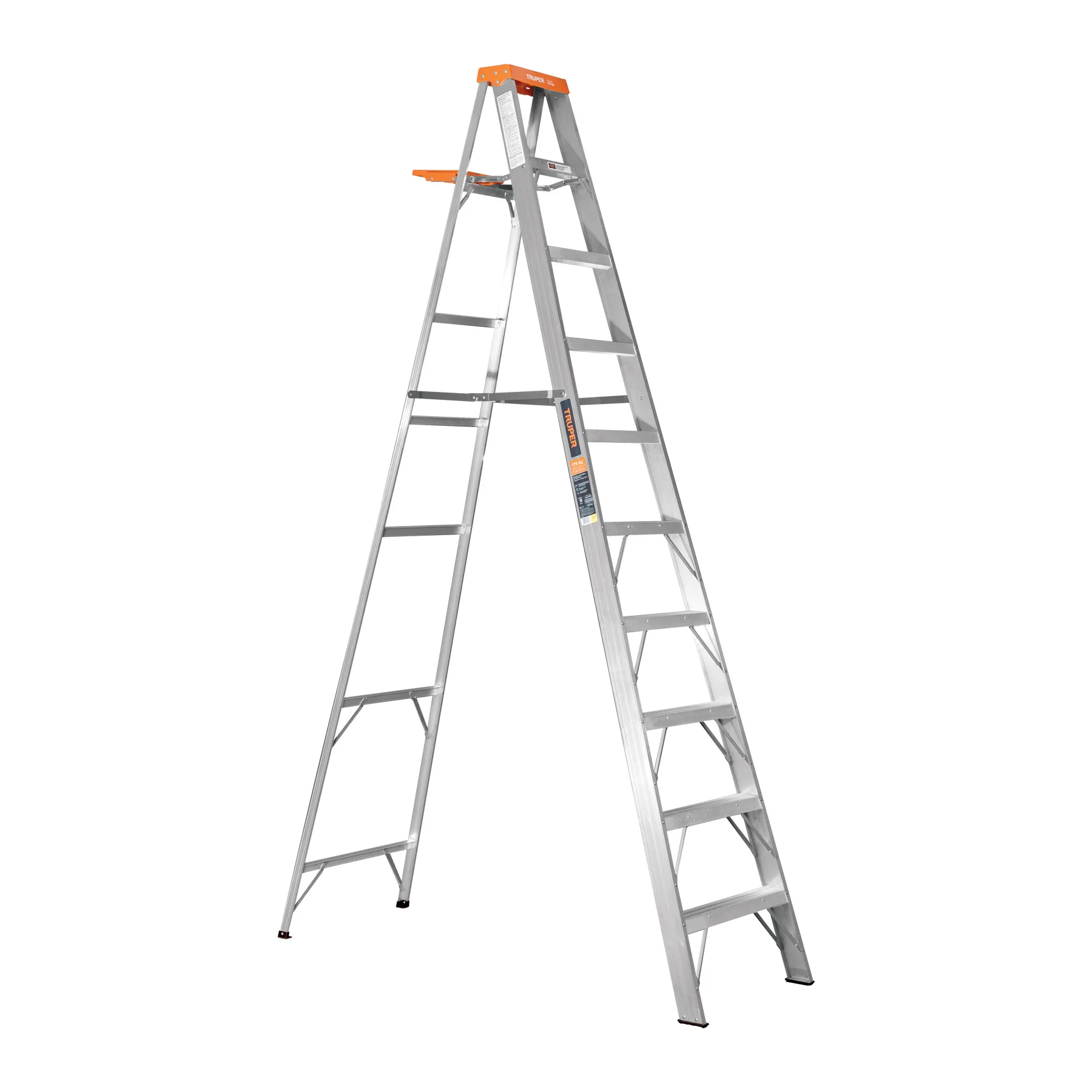 Escalera de tijera tipo ll 9 peldaños y bandeja, TRUPER