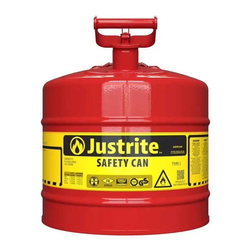 Bidón de Seguridad para Inflamables Justrite Tipo I 7150100 5 Galones Rojo