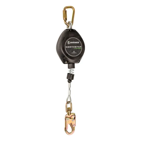 Sistema Retráctil Industrial 15 Metros SafeWaze FS-FSP1250-G con Cable Acerado