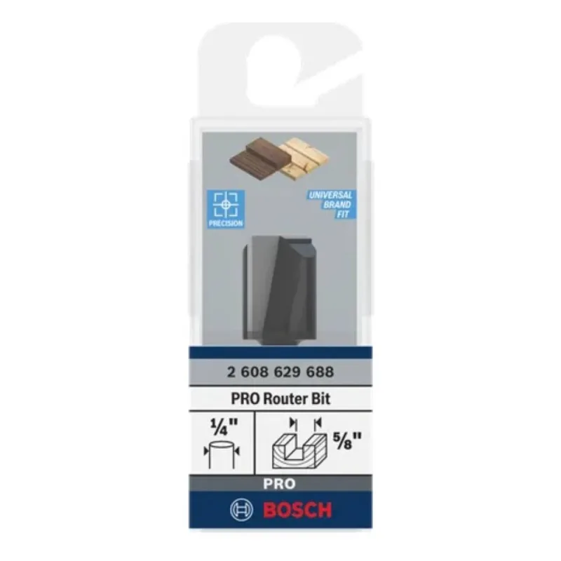 Fresa Recta Bosch 2608.629.688 1/4" Encastre Doble Filo para Ruteadora · foto 4