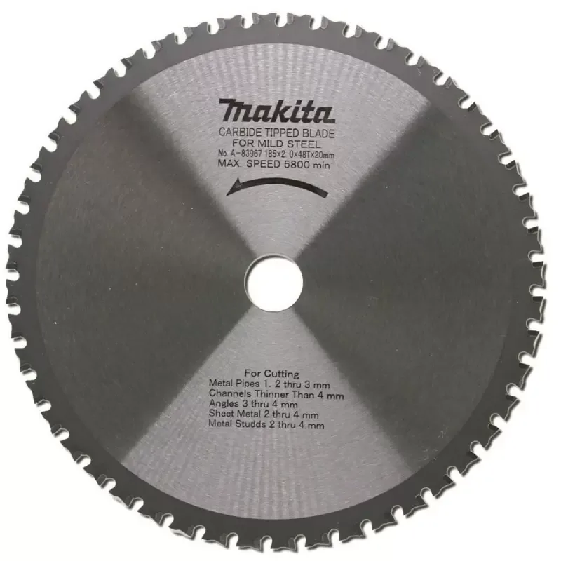 Disco de Sierra TCT para Metal 185x20mm 48 Dientes (uso en sierra Makita 4131)