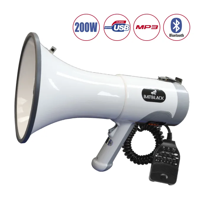 Megáfono Batblack BT-67MF 200W Bluetooth con Sirena