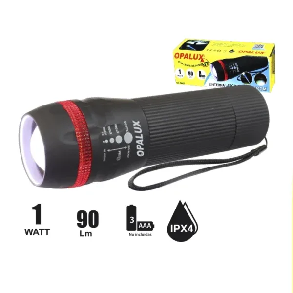 Linterna Recargable Zoom Opalux OP-6605 1W