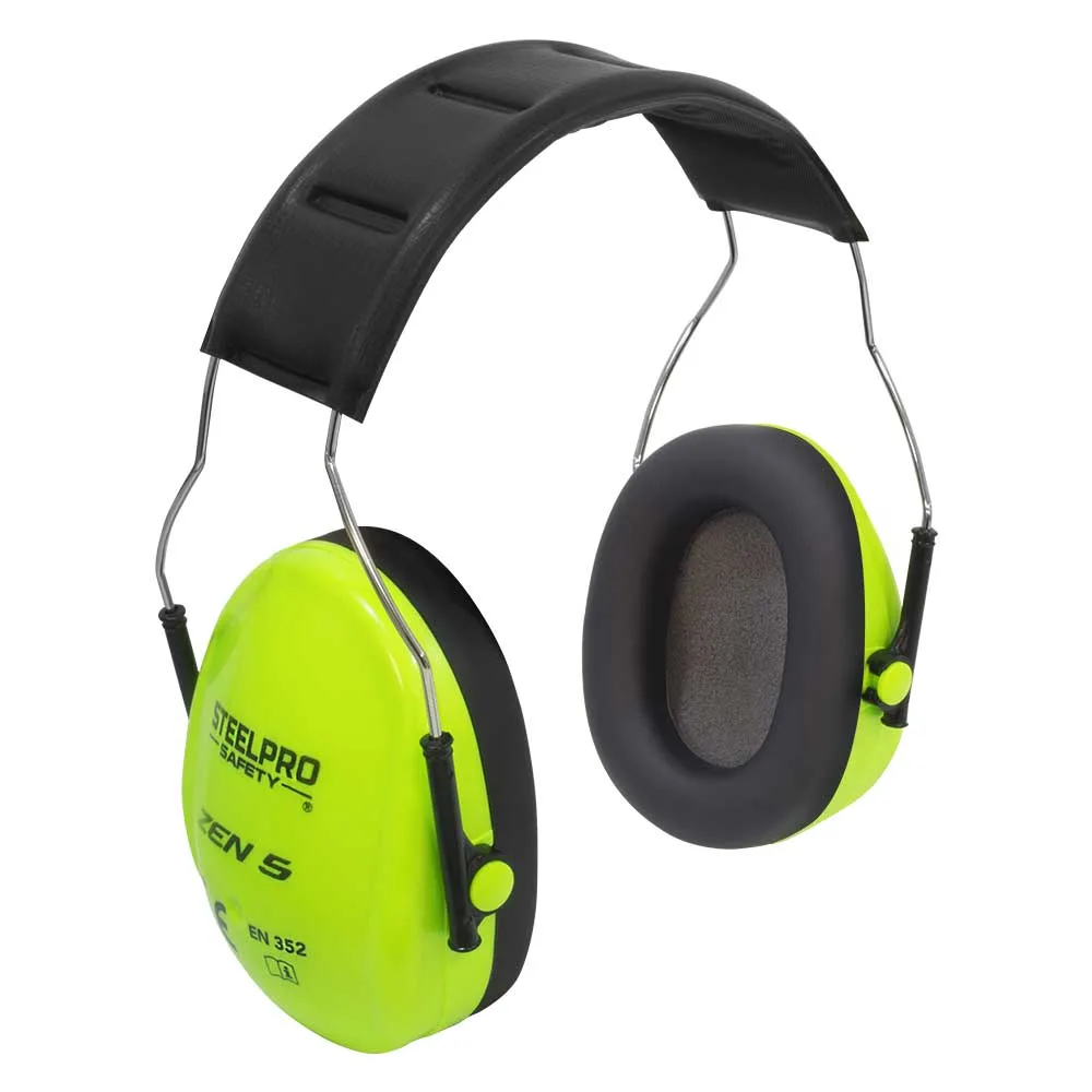 Orejera Steelpro Fono Zen 5 Cintillo Verde Fluor (SNR 24 dB)