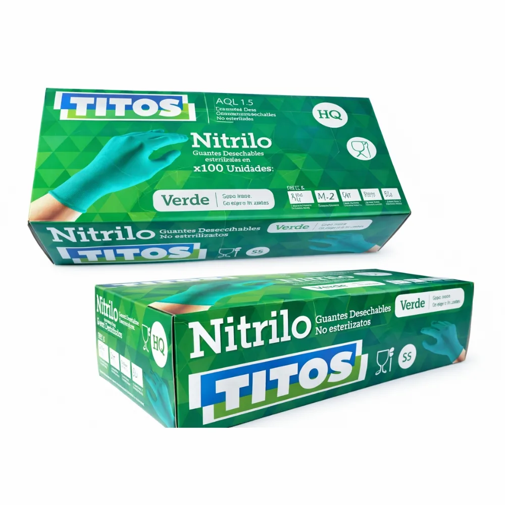 Guante Descartable de Nitrilo Titos Hq