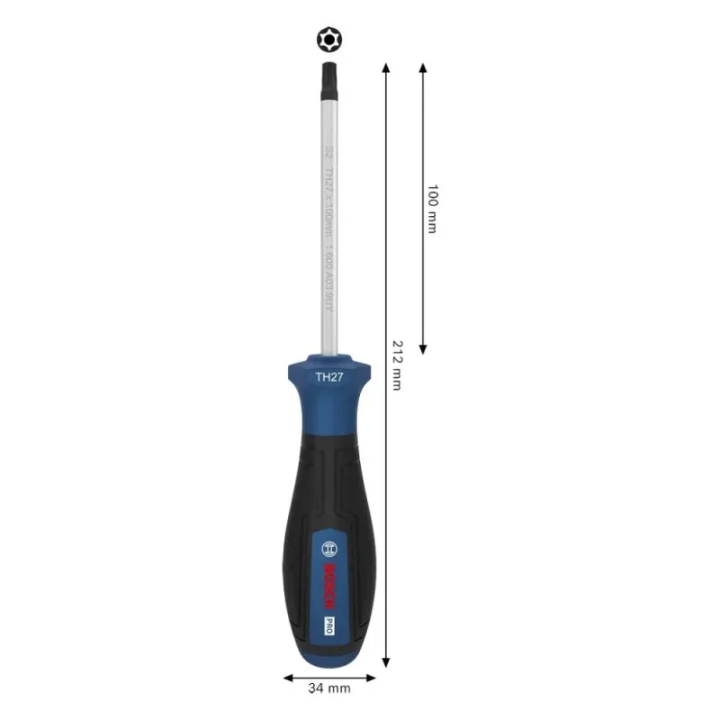 Destornillador Bosch Torx Security TH27 x 100mm Acero S2 · foto 2