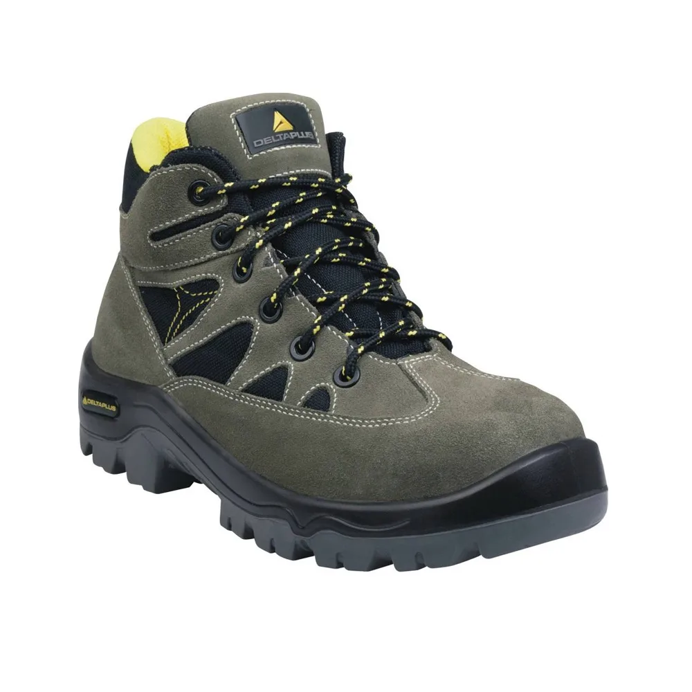 Bota de Seguridad Delta Plus Auribeau 3 S1P SRC (serraje afelpado y malla aireada, verde/negro)