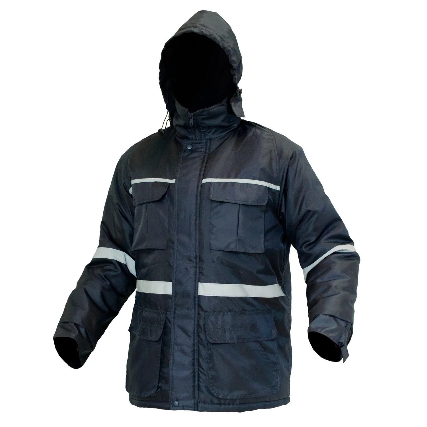 Parka Térmica Industrial Azul con Cintas Reflectivas