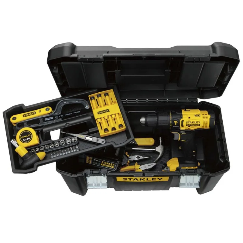 Combo Taladro Percutor y Amoladora Stanley SCD711C1H-K2 20V + 4 1/2" con 119 Accesorios · foto 2