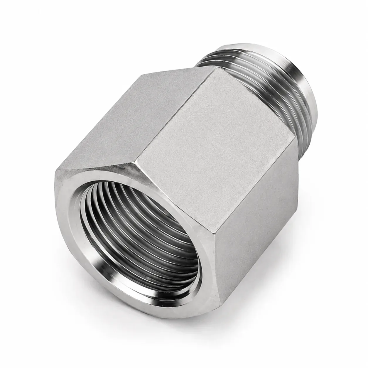 Adaptador Unión Macho x Hembra NPT de Acero Inoxidable 316