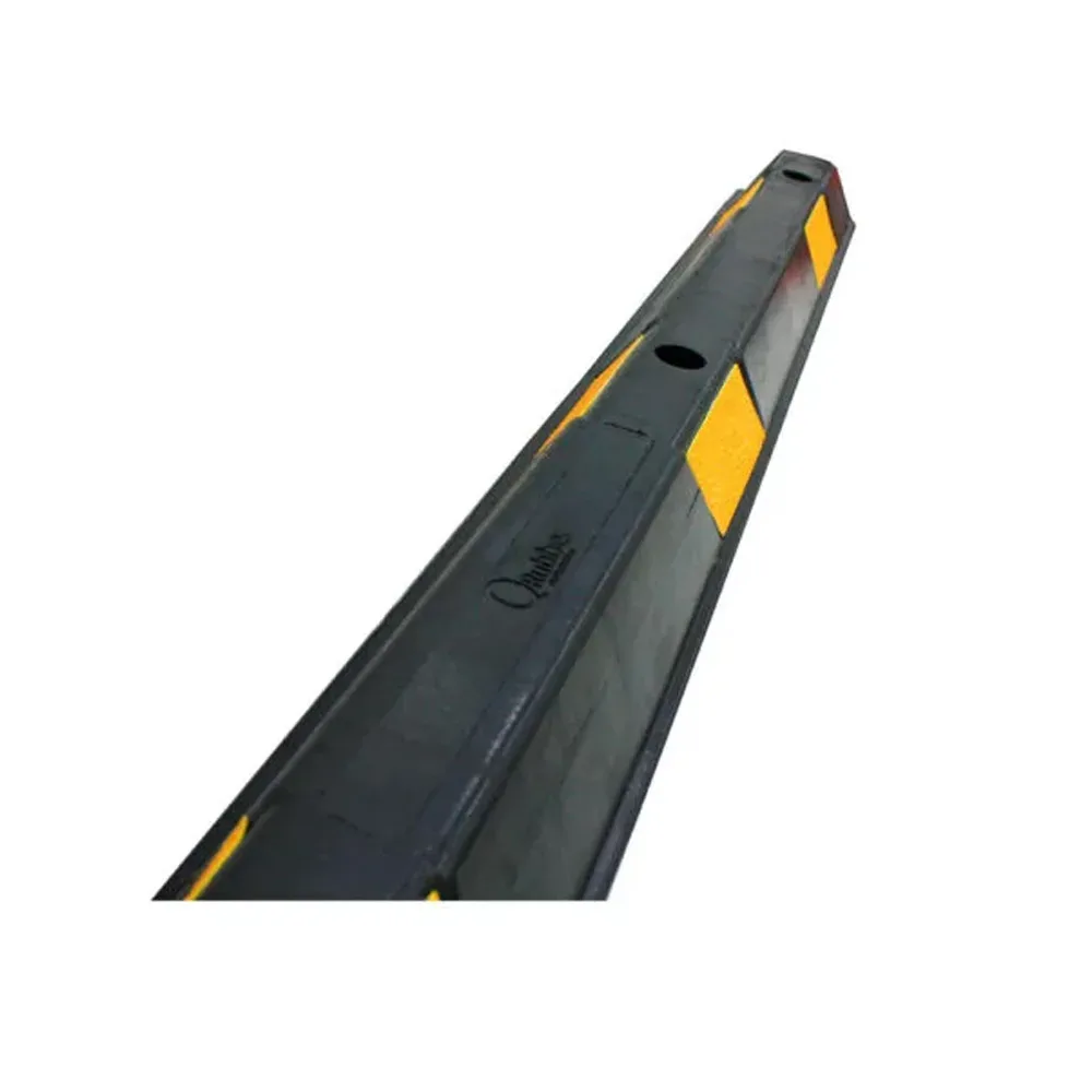 Tope de Estacionamiento de Caucho Negro y Amarillo 180 cm con Pernos