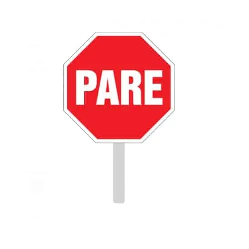 Paleta de Señalización Pare y Siga con Base MDF 30x30 cm