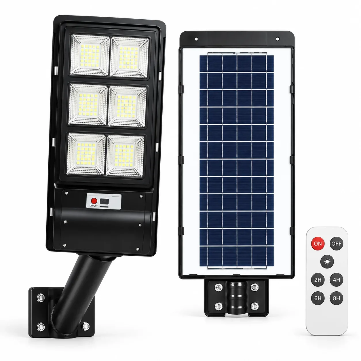 Luminaria solar LED para alumbrado público 200W con panel y batería