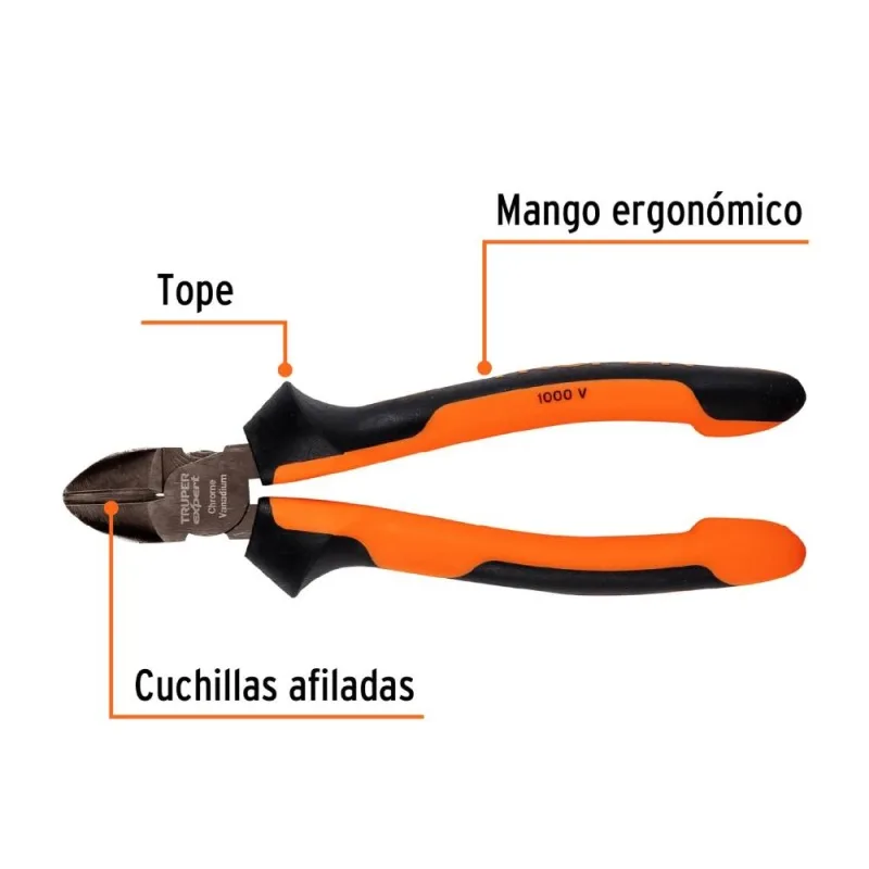 Alicate de Corte Diagonal Truper 12349 7" Aislado 1000V · foto 2