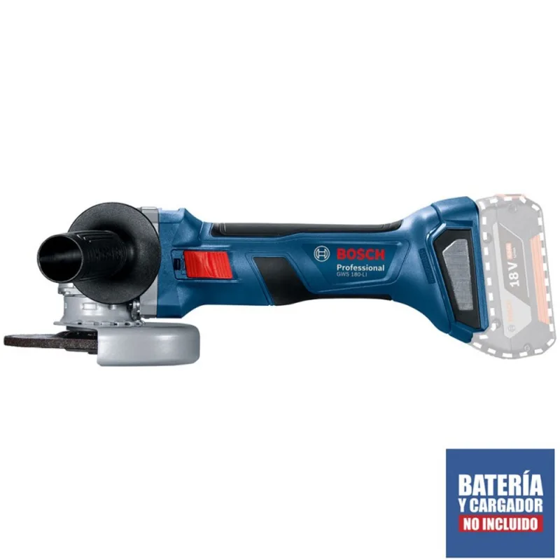 Amoladora Angular Inalámbrica Bosch GWS 180-LI 18V de 5" Brushless (Baretool) · foto 2