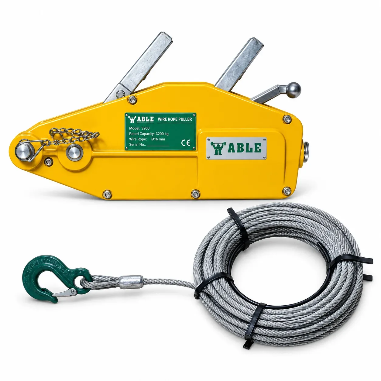 Aparejo tirfor ABLE WRP-16-20 de 1600 kg y 20 m