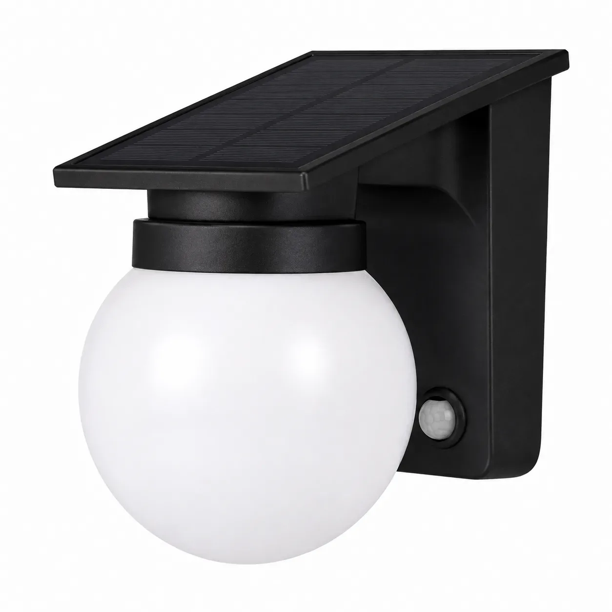 Aplique solar de pared tipo globo 1W con sensor de movimiento NUVORA SP-1
