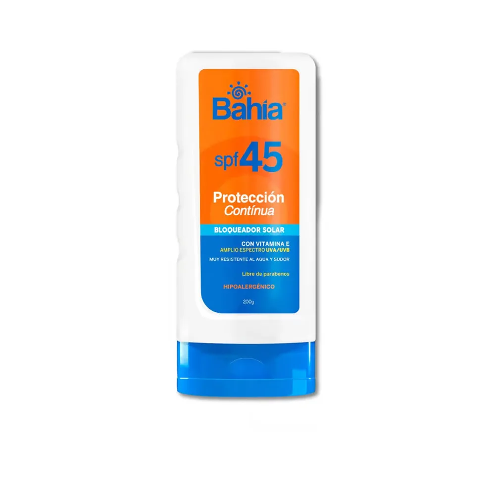 Bloqueador solar SPF 45 BAHIA Protección Continua de 200 g