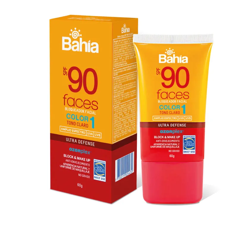 Bloqueador solar SPF 90 BAHIA Faces color 1 de 60 g