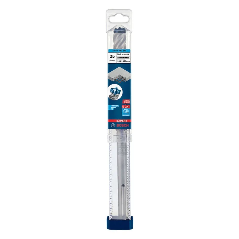 Broca Bosch Expert SDS Max-8X 25 x 200 x 320 mm Punta de 4 Aristas para Concreto Armado