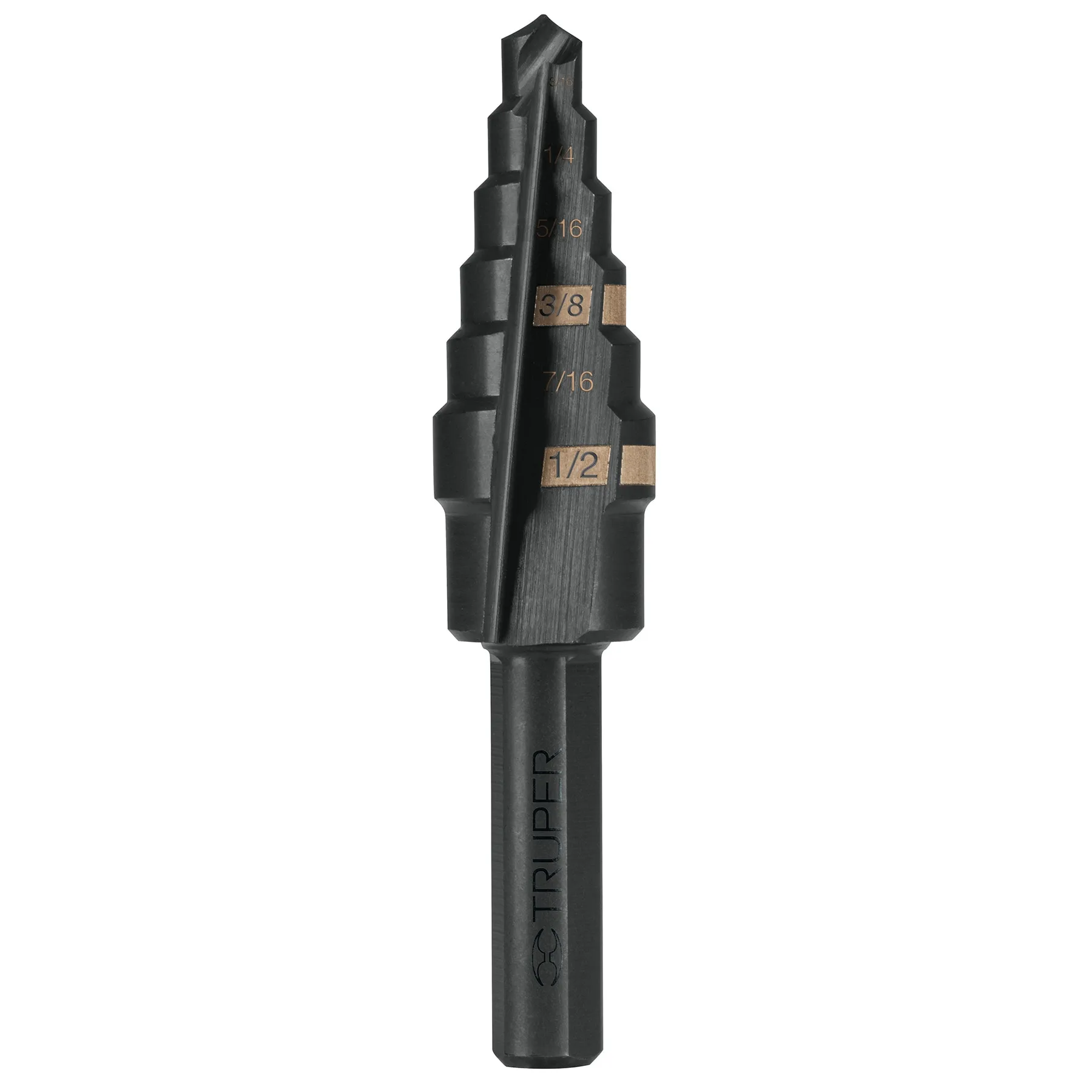 Broca escalonada 3/16 a 1/2" de 6 escalones HSS TRUPER 12120